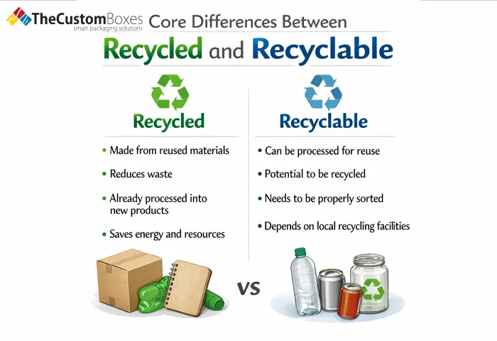 Core Differences between Recycled and Recyclable